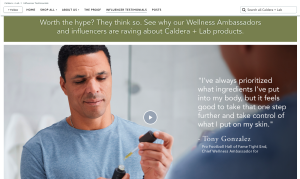 brand store subpage for wellness ambassadors