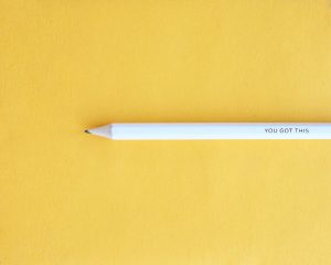 white pencil engraved with you got this