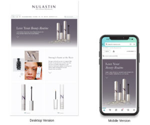 NULASTIN desktop and mobile brand store examples