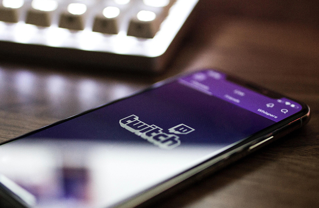 smartphone with twitch app open