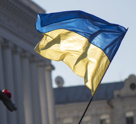 The Ukrainian flag waves patriotically; read on about how Amazon is responding to Russia's invasion