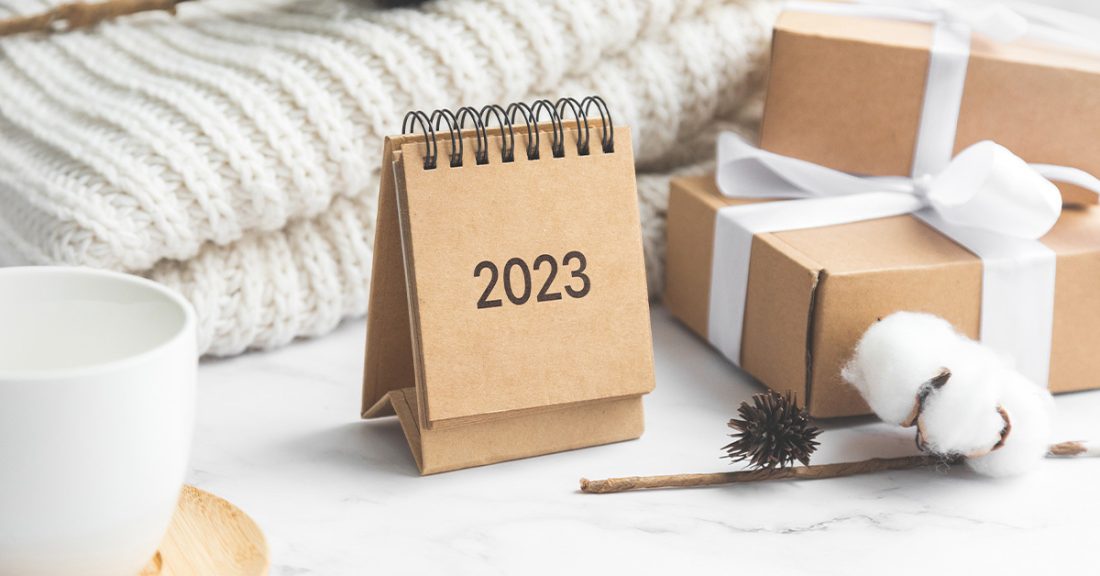 2023 cardboard tabletop calendar