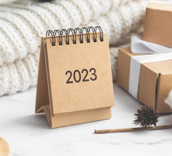 2023 cardboard tabletop calendar