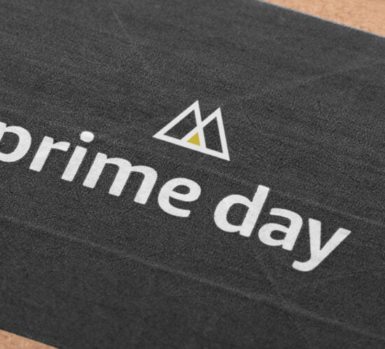 Black and tan background with Macarta logo and text that says "prime day"