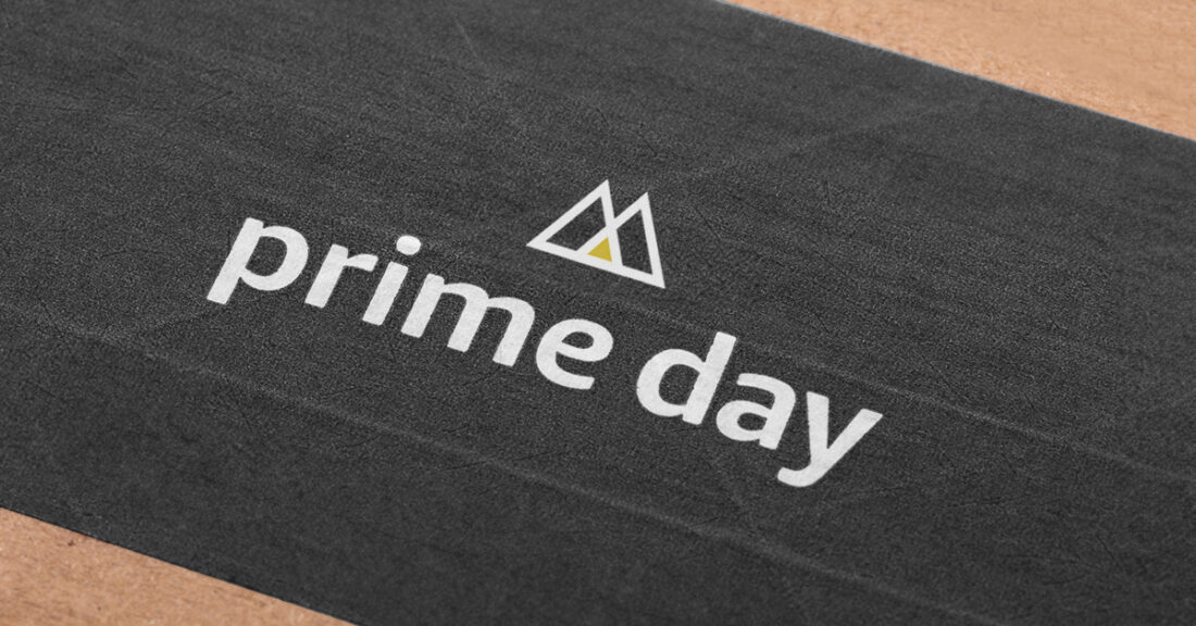 Black and tan background with Macarta logo and text that says "prime day"