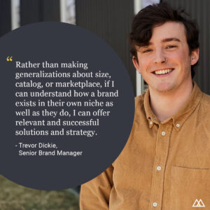photo of Trevor Dickie accompanied by a quote